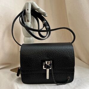 Carven ‘Malher’ Grained Leather Mini Crossbody Bag in Black